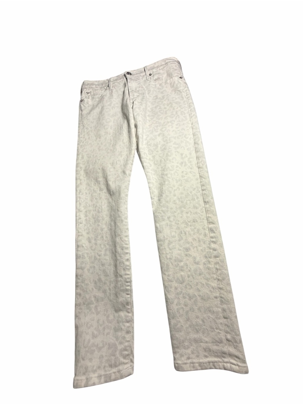 True Religion LIV  Low Rise Relaxed Skinny Light Gray Patterned Jeans Sz 27 - Picture 5 of 15